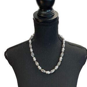 Fac Fifth Avenue Collection gray silver crystal rhinestone beaded necklace